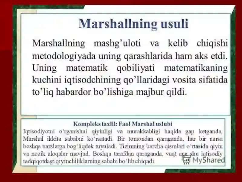 ALFRED MARSHALL IQTISODIY QARASHLARI 4
