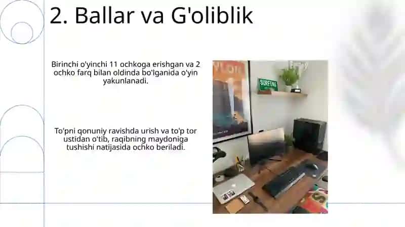 Stol tennisi o'yini qoidalari 4