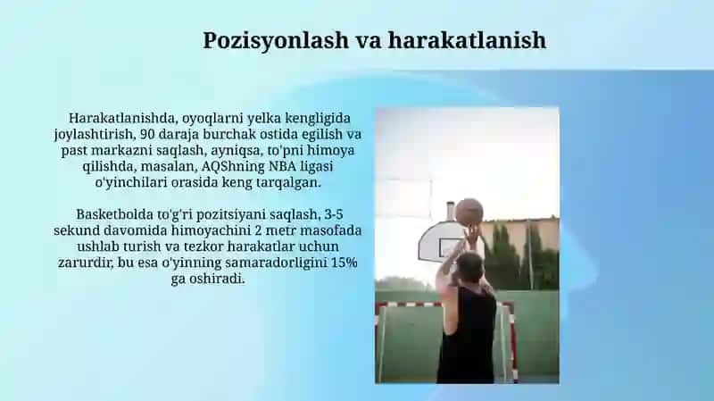 Basketbol òyin texnikasi asoslari 4