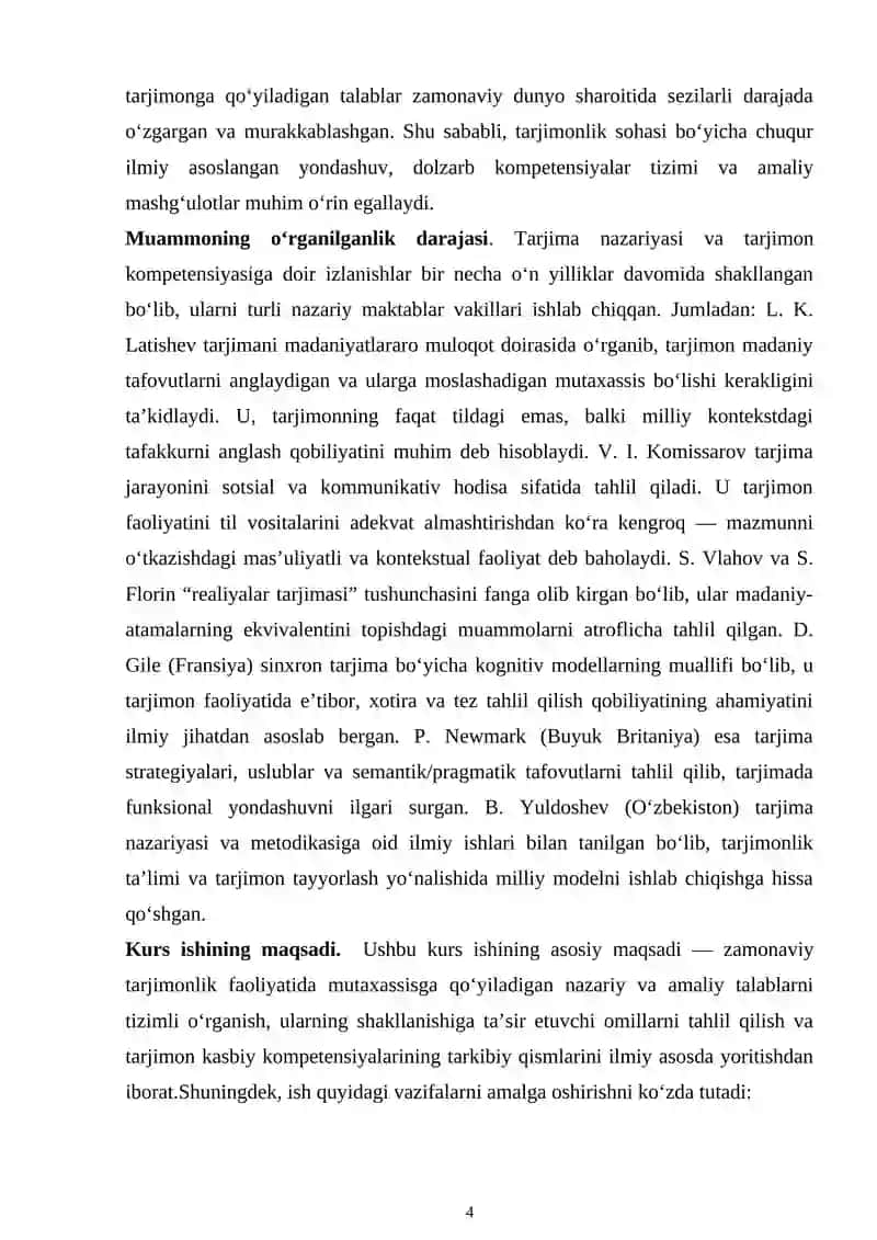 ILMIY TEXNIK TARJIMONGA QO‘YILADIGAN TALABLAR 4