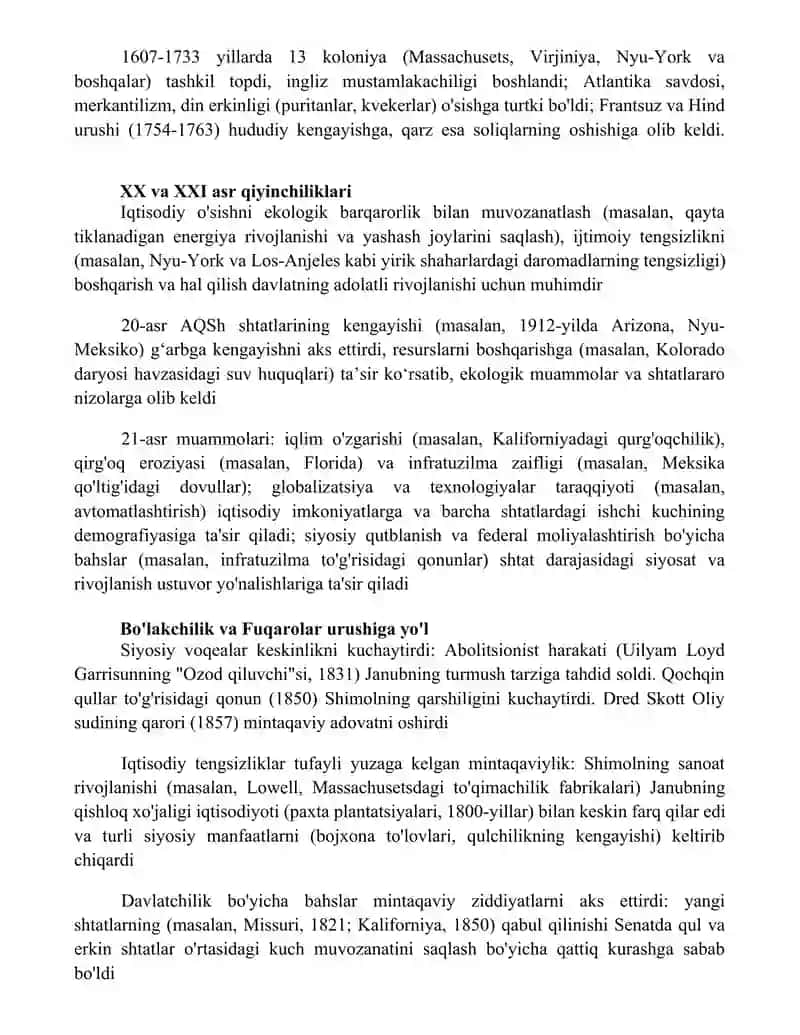 AQSh davlatchiligining rivojlanishi 4