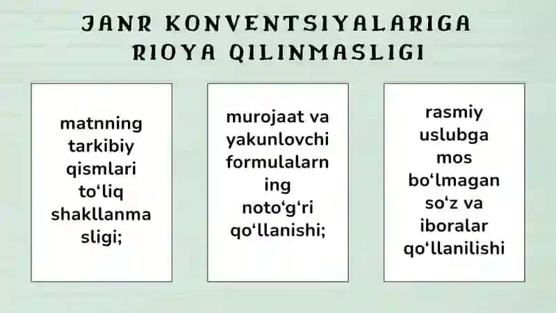 XIZMAT YOZISHMALARINI YOZISHDAGI MUAMMOLAR 4