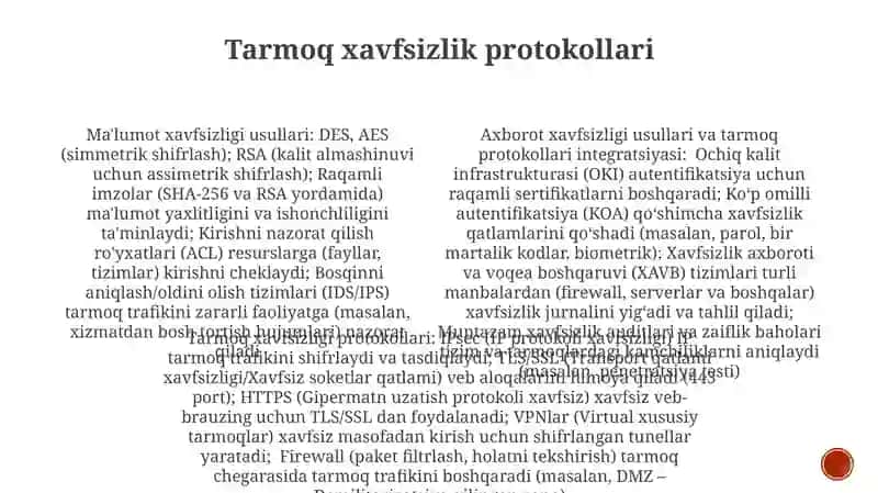 Axborot xavfsizlikni ta'minlash usullari 4