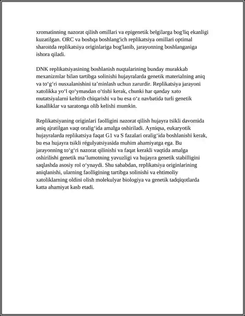 DNK REPLIKATSIYASI VA REKOMBINATSIYASINING MOLEKULYAR MEXANIZMLARI 4