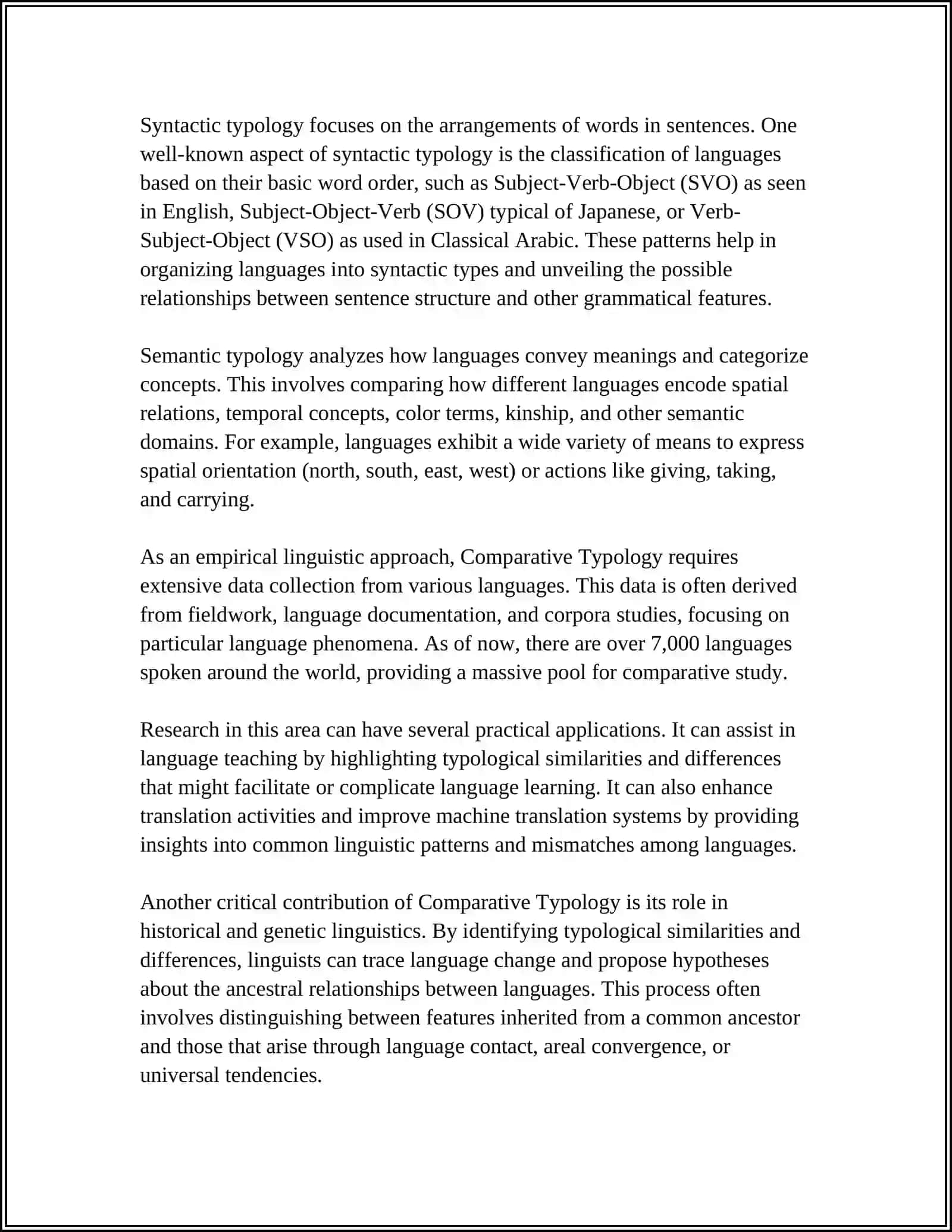 COMPARATIVE TYPOLOGY AS A BRANCH OF LINGUISTICS 4