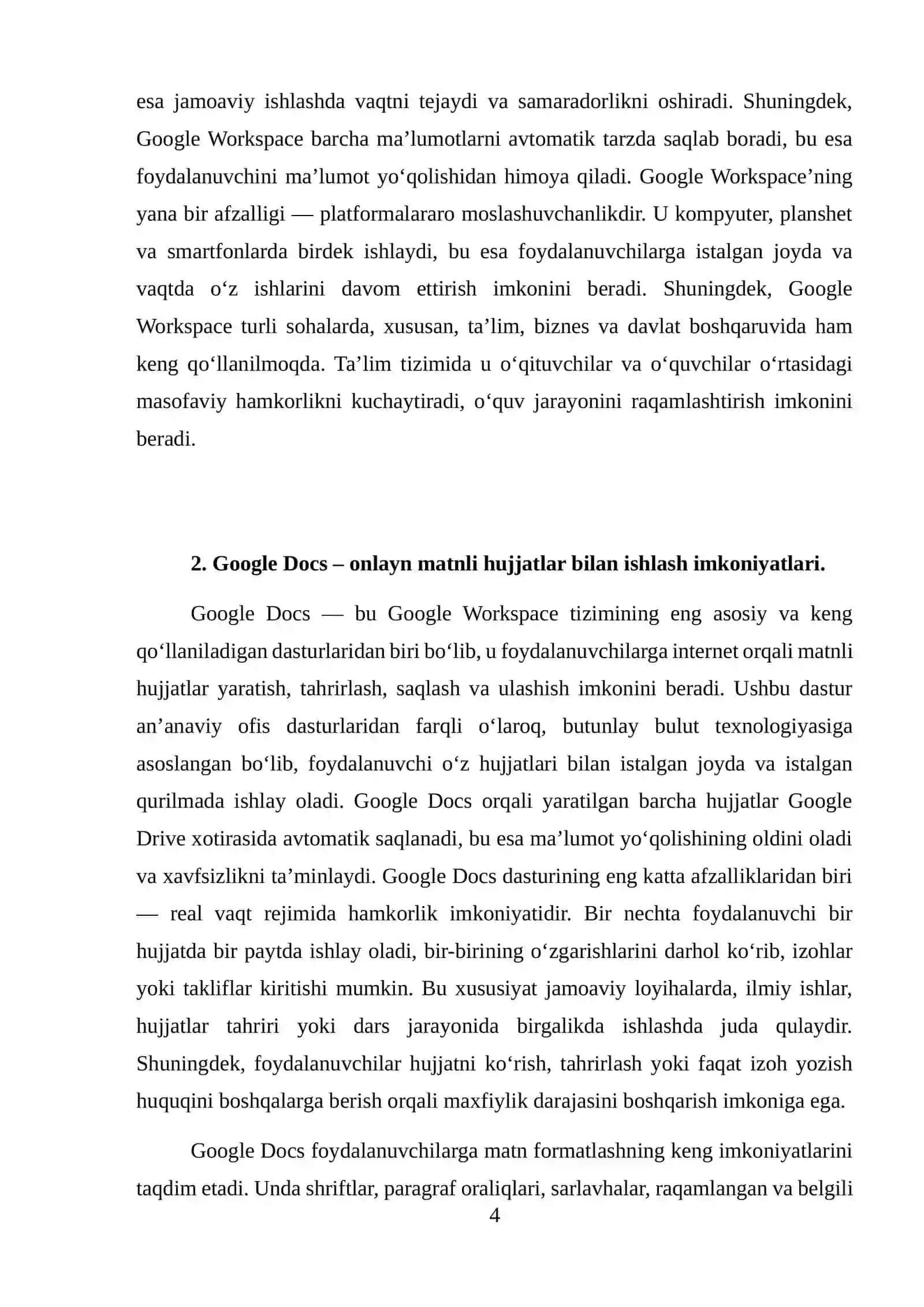 Google Docs, Google Sheets va Google Slides 4