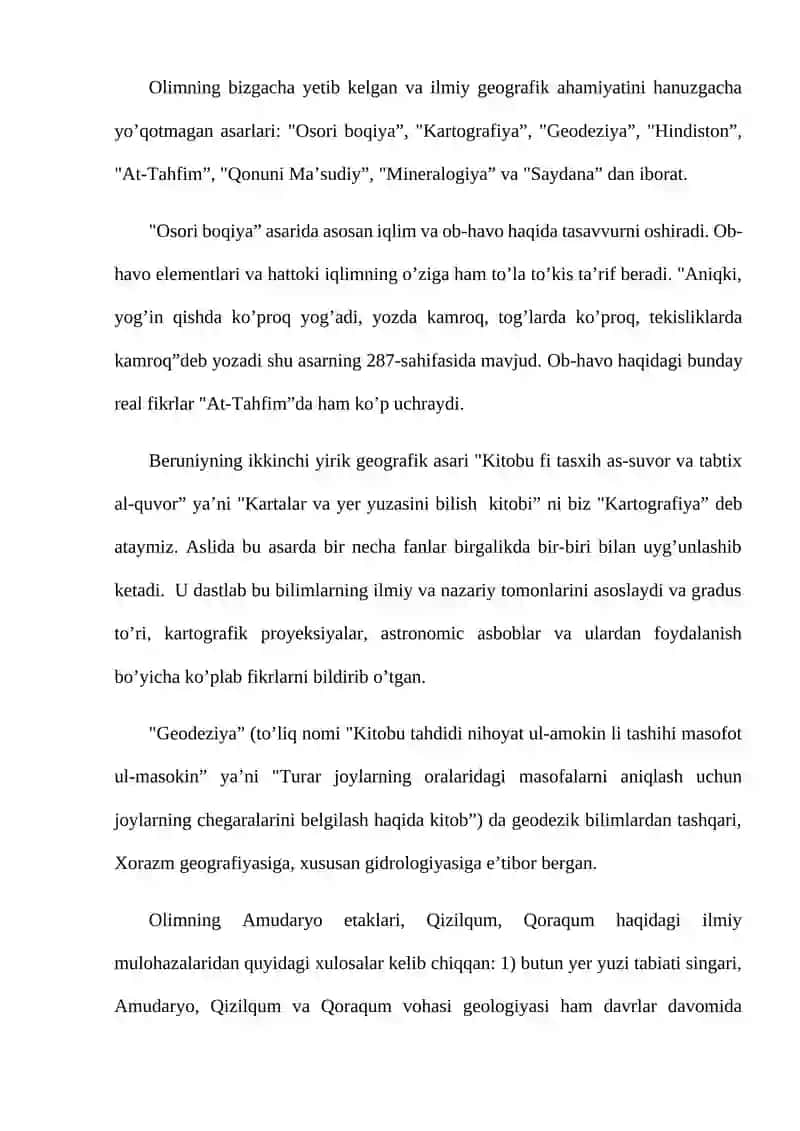Abu Rayhon Beruniyning ilmiy meroslari 4