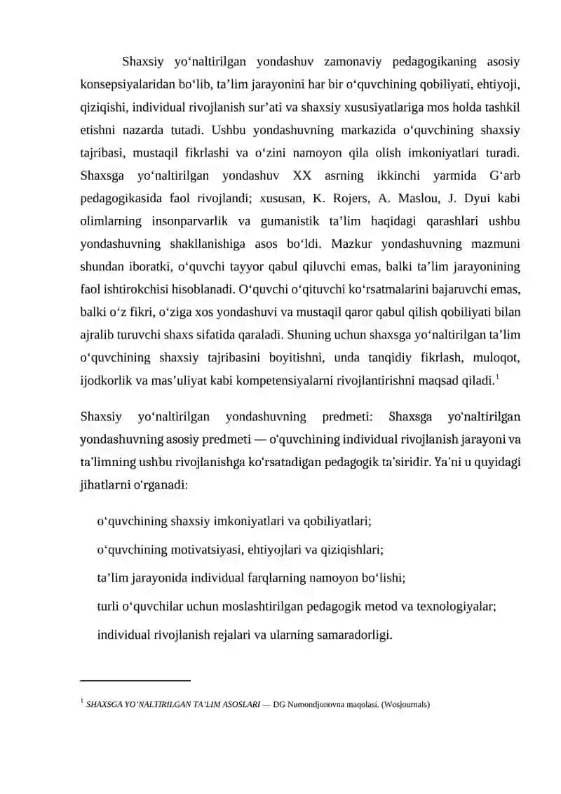 Shaxsiy yoʻnaltirilgan yondashuv 4