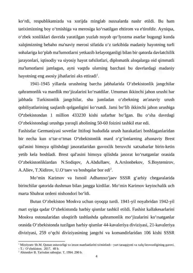IKKINCHI JAHON URUSHINING BOSHLANISHI VA OʻZBEKISTON FRONT ORTI XIZMATI 4