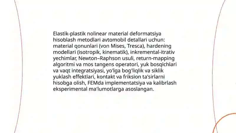 Avtomobil detallarida kuchlanish va deformatsiyani hisoblash usullari 4