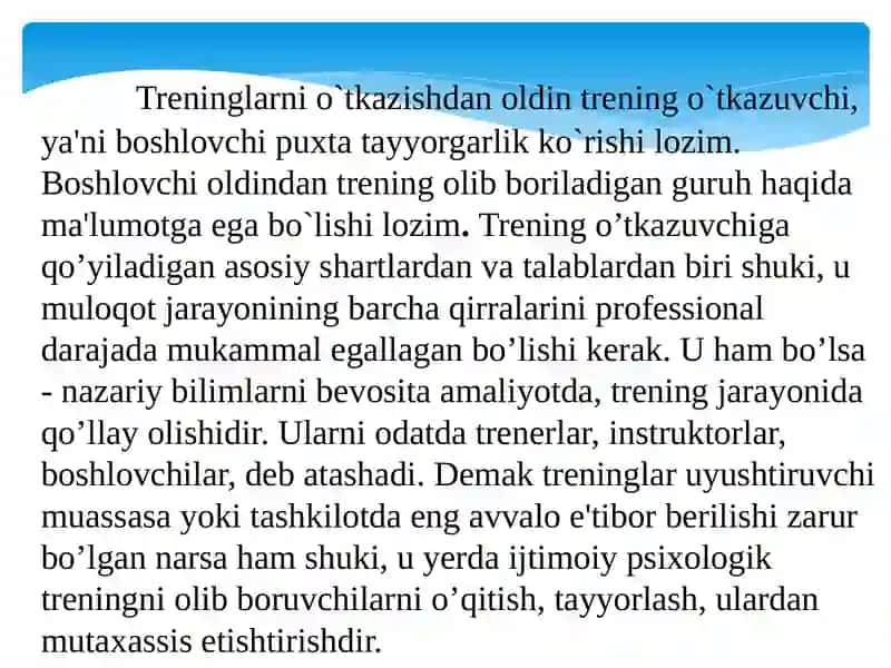 Trening Mashg'ulotlari 4
