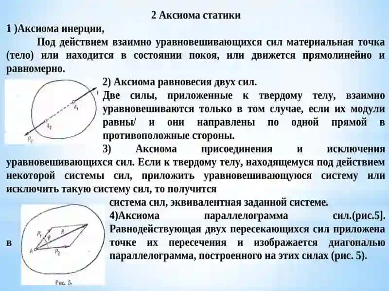 Основные понятия и аксиомы статики 4