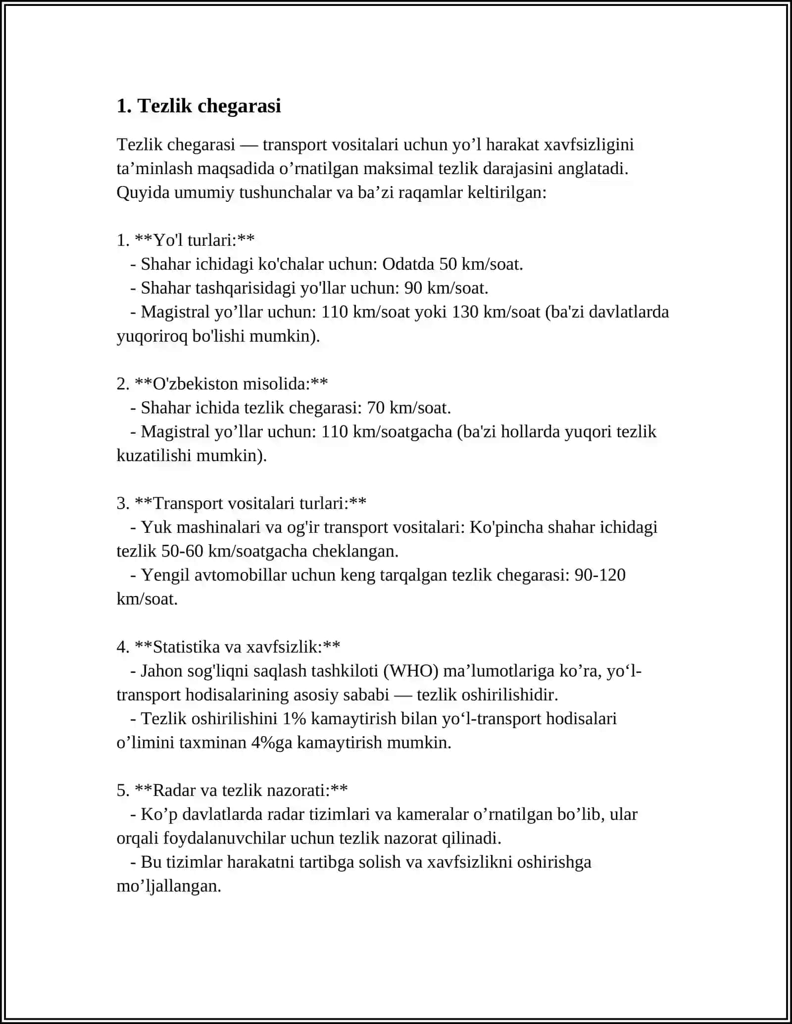 Tezlik chegarasi 4