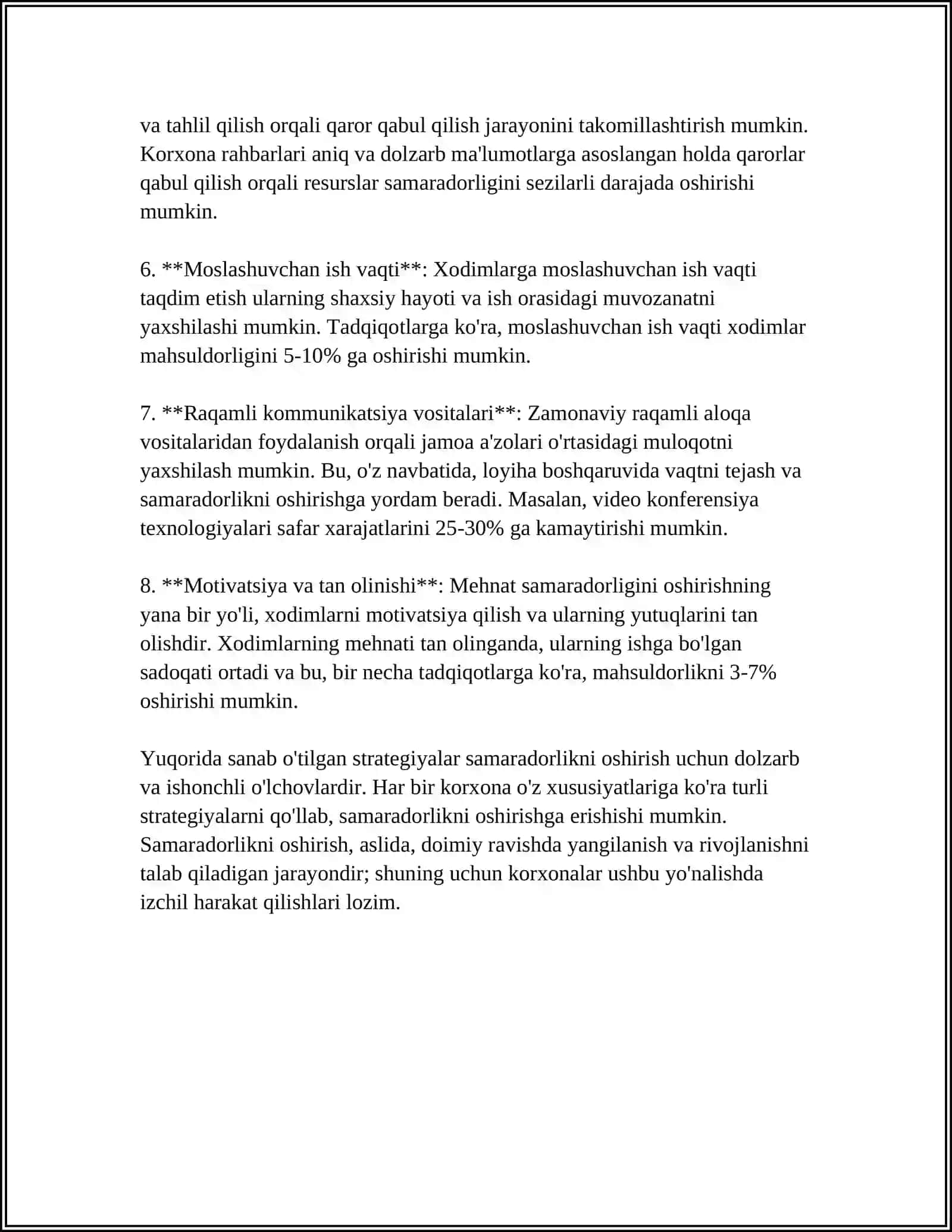 Ish samaradorligini oshirish strategiyalari 4