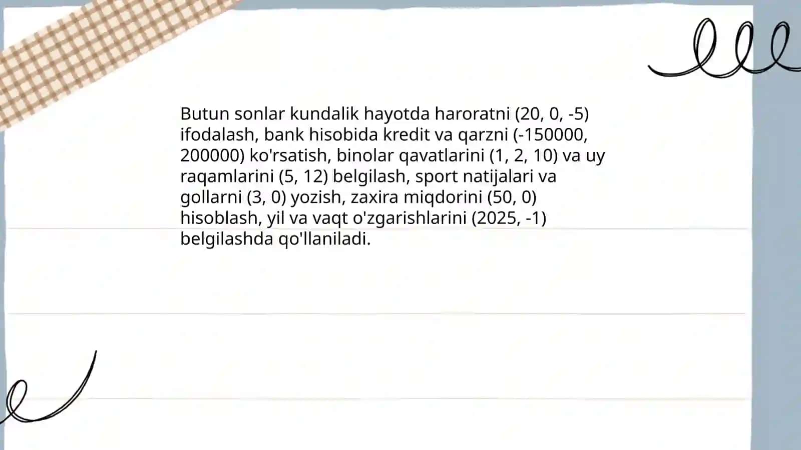 Butun sonlar haqida tushuncha 4