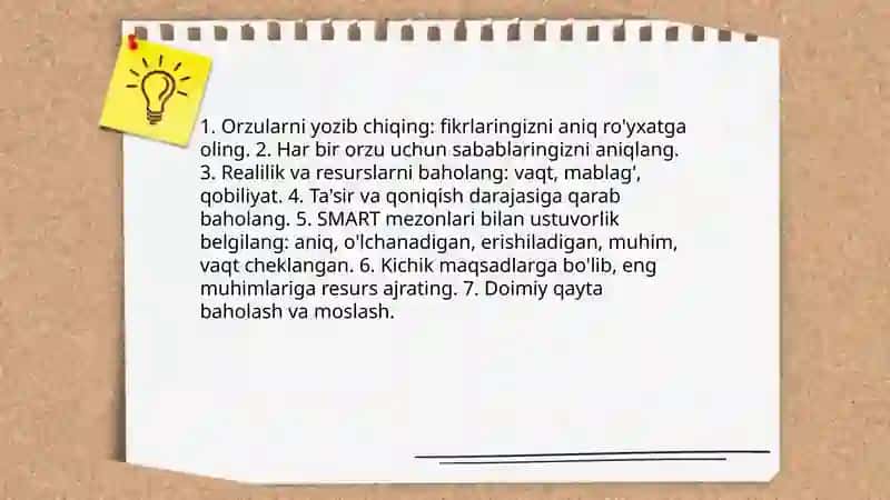 Orzu va maqsadga erishish 4
