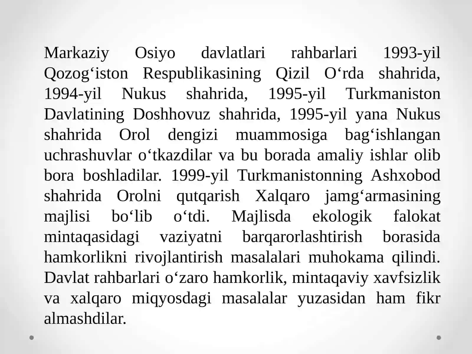 10-mavzu. O‘zbekiston va jahon hamjamiyati 4