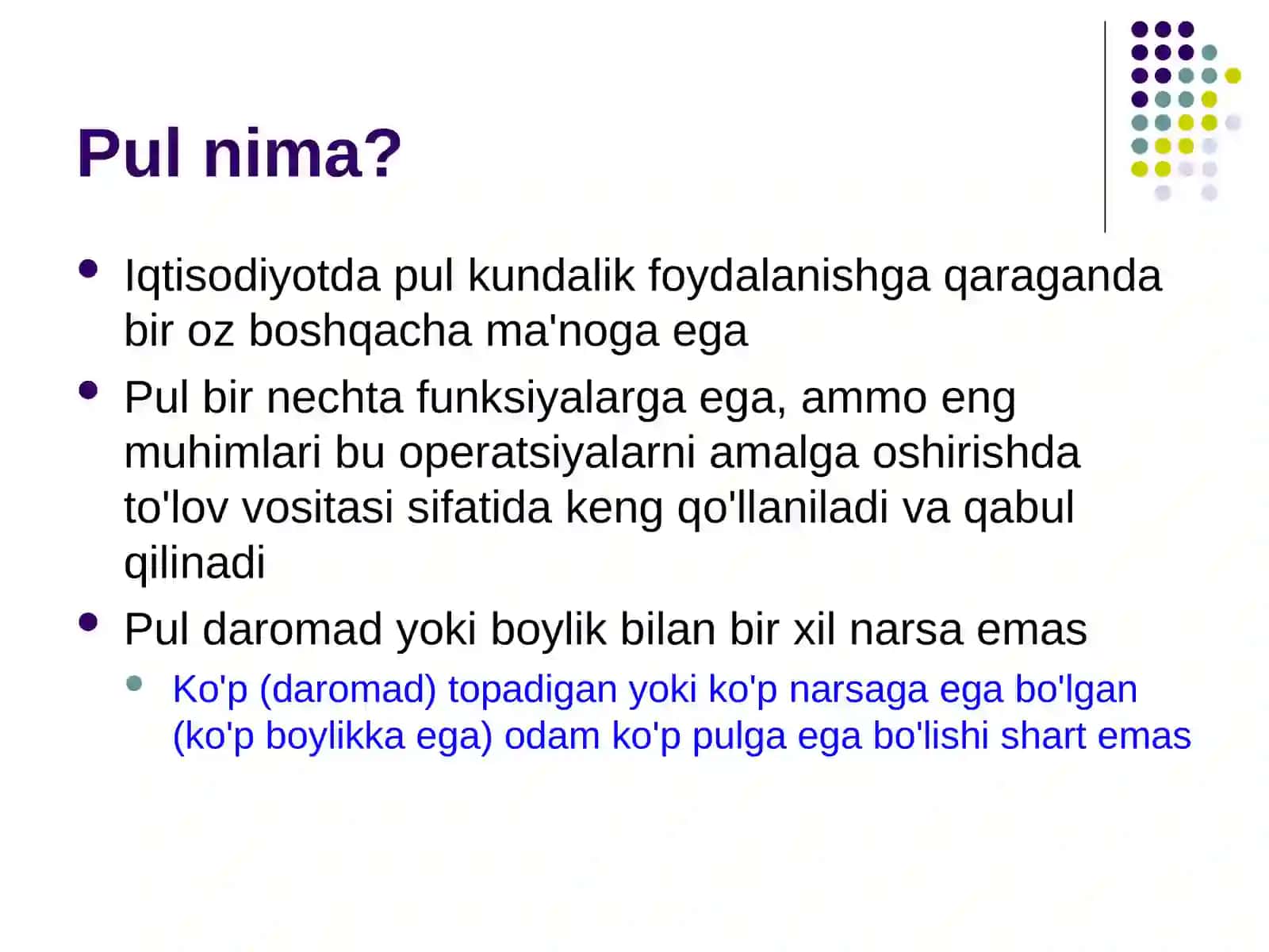 Aktivlar bozori, pul va narxlar 4