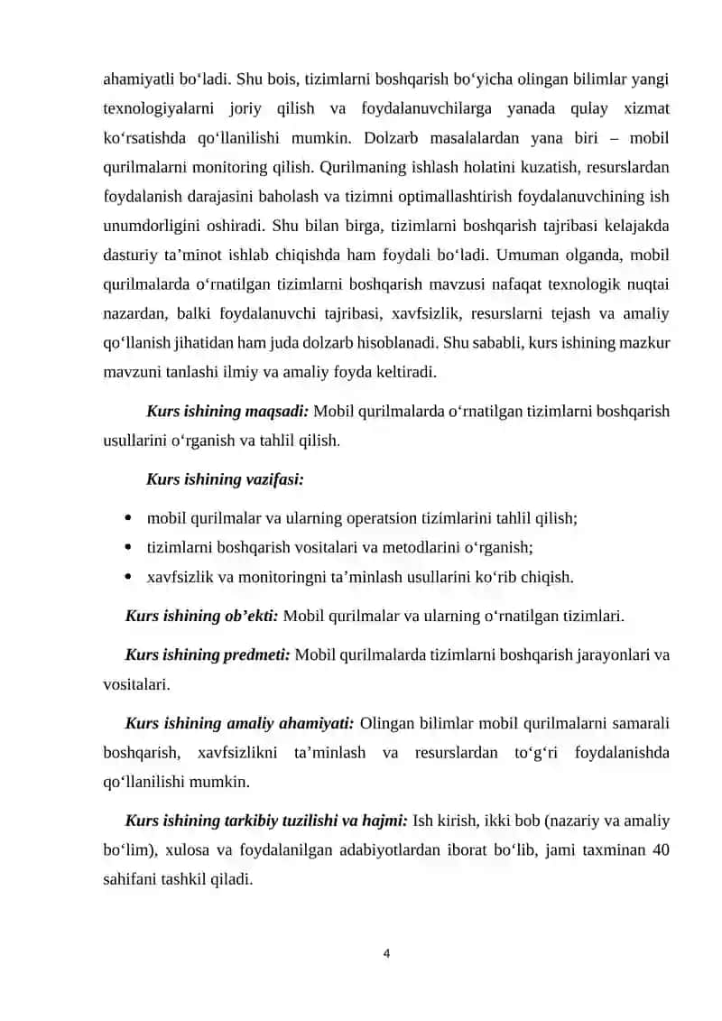 Mobil qurilmalarda o‘rnatilgan tizimlarni boshqarish 4