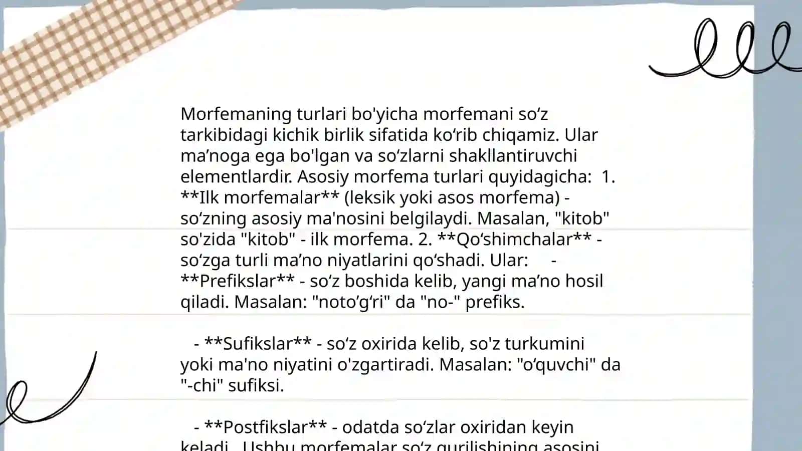 Morfema tushunchasi va uning turlari 4