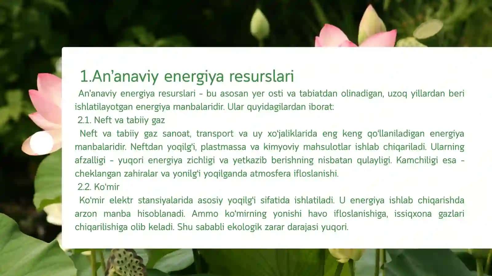 Energiya resurslari va muqobil energiya manbalari 4