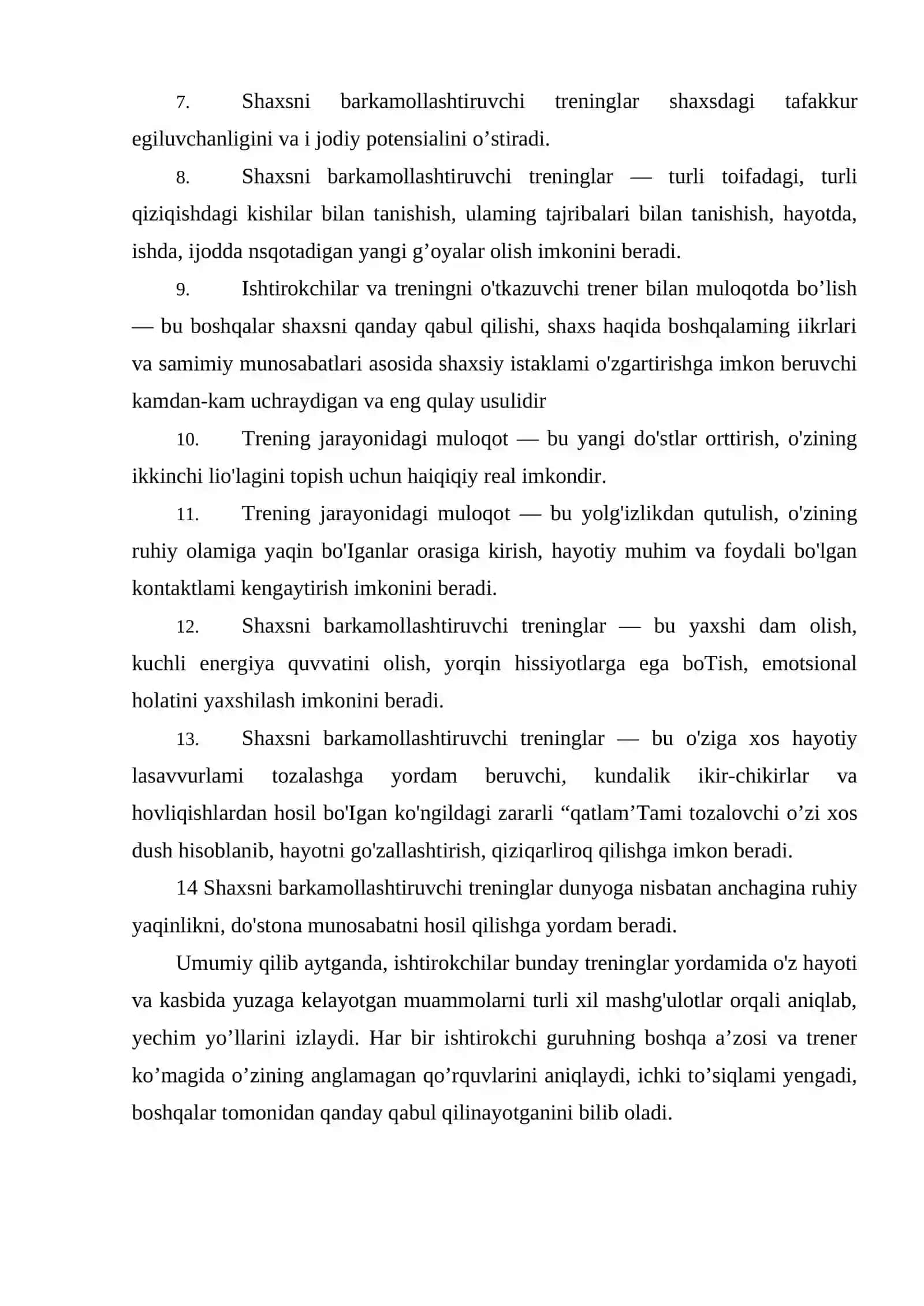 Shaxsni rivojlantirish treninglari haqida 4