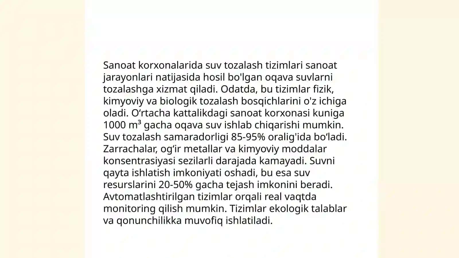 Aylanma Suvlarning Tozaligi 4