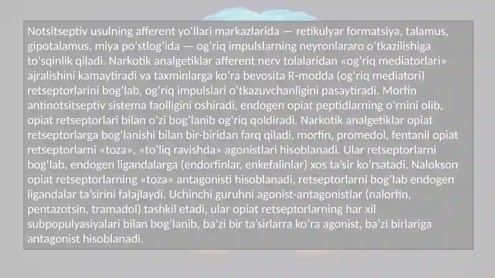 NARKOTIK VA NONARKOTIK ANALGETIKLAR 4