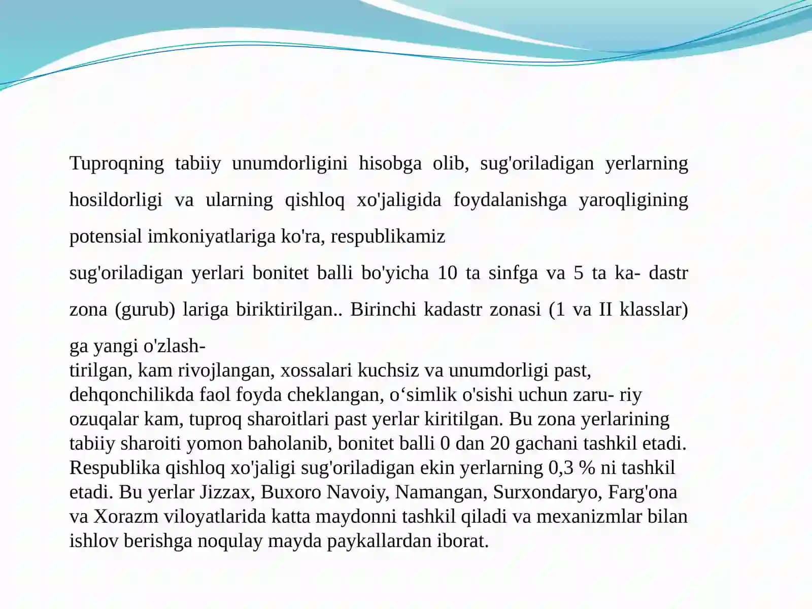 Tuproqshunoslik talim yõnalishi 4