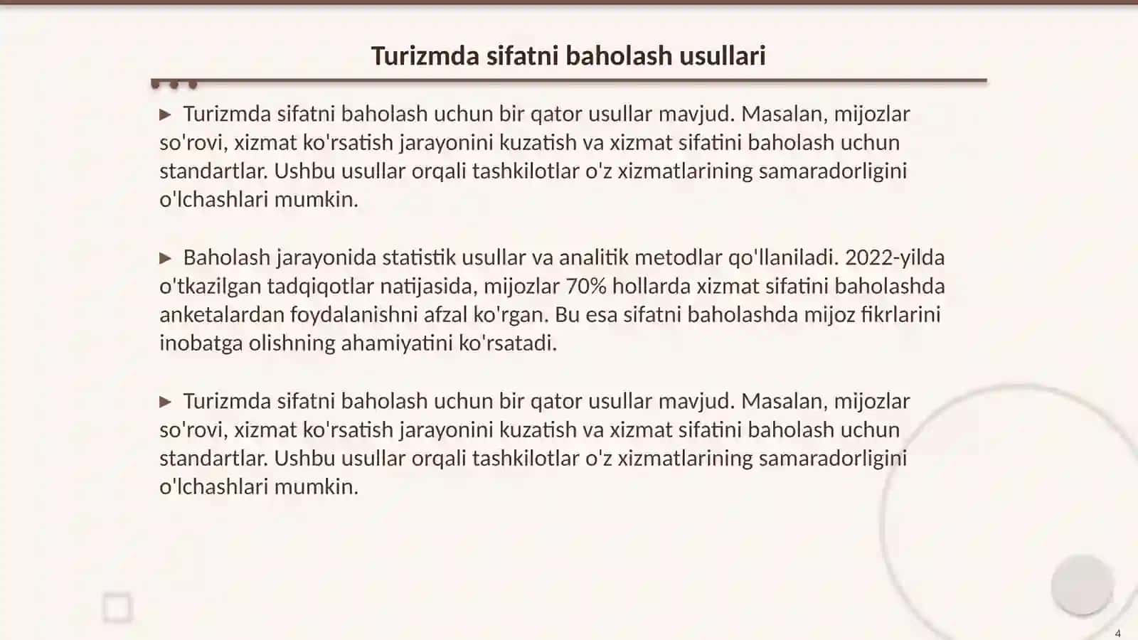 Turizmda sifat menejmenti tizimining nazariy asoslari 4