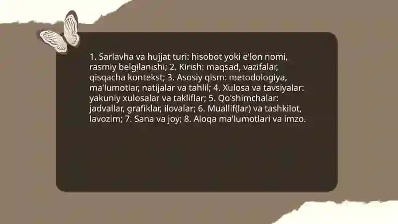 Hisobot va e'lon yozishning maqsadi 4