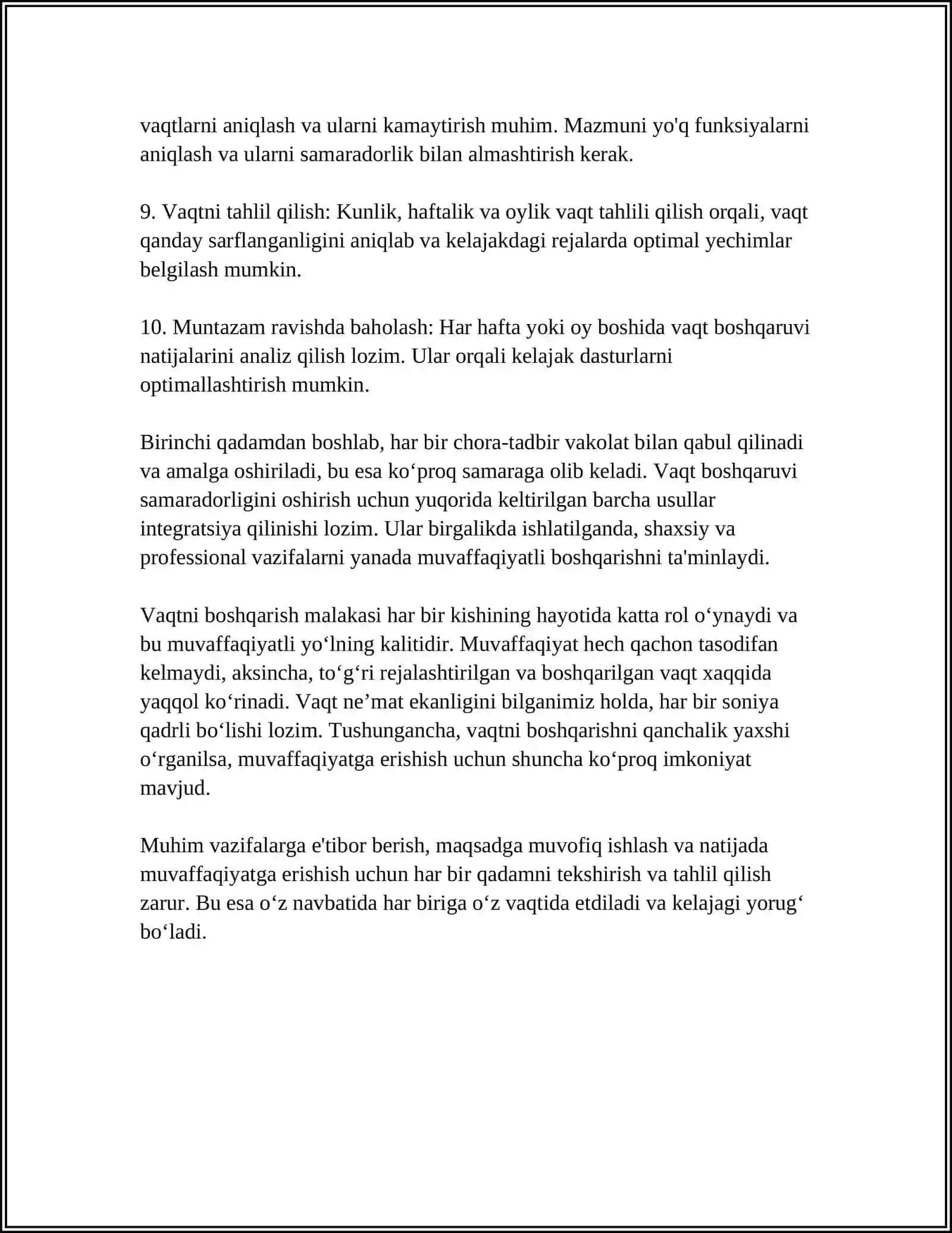 VAQT BOSHQARUVINING ASOSLARI 4