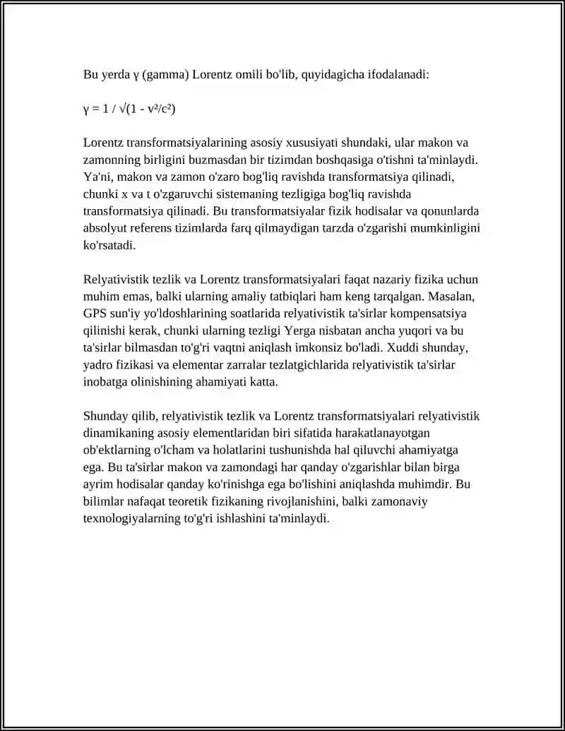 RELYATIVISTIK DINAMIKA ELEMENTLAR 4