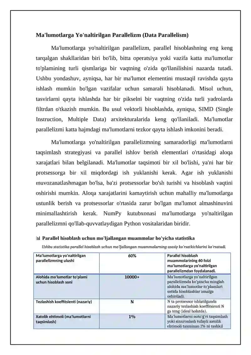 Parallel hisoblash uchun mo’ljallangan masalalar 4