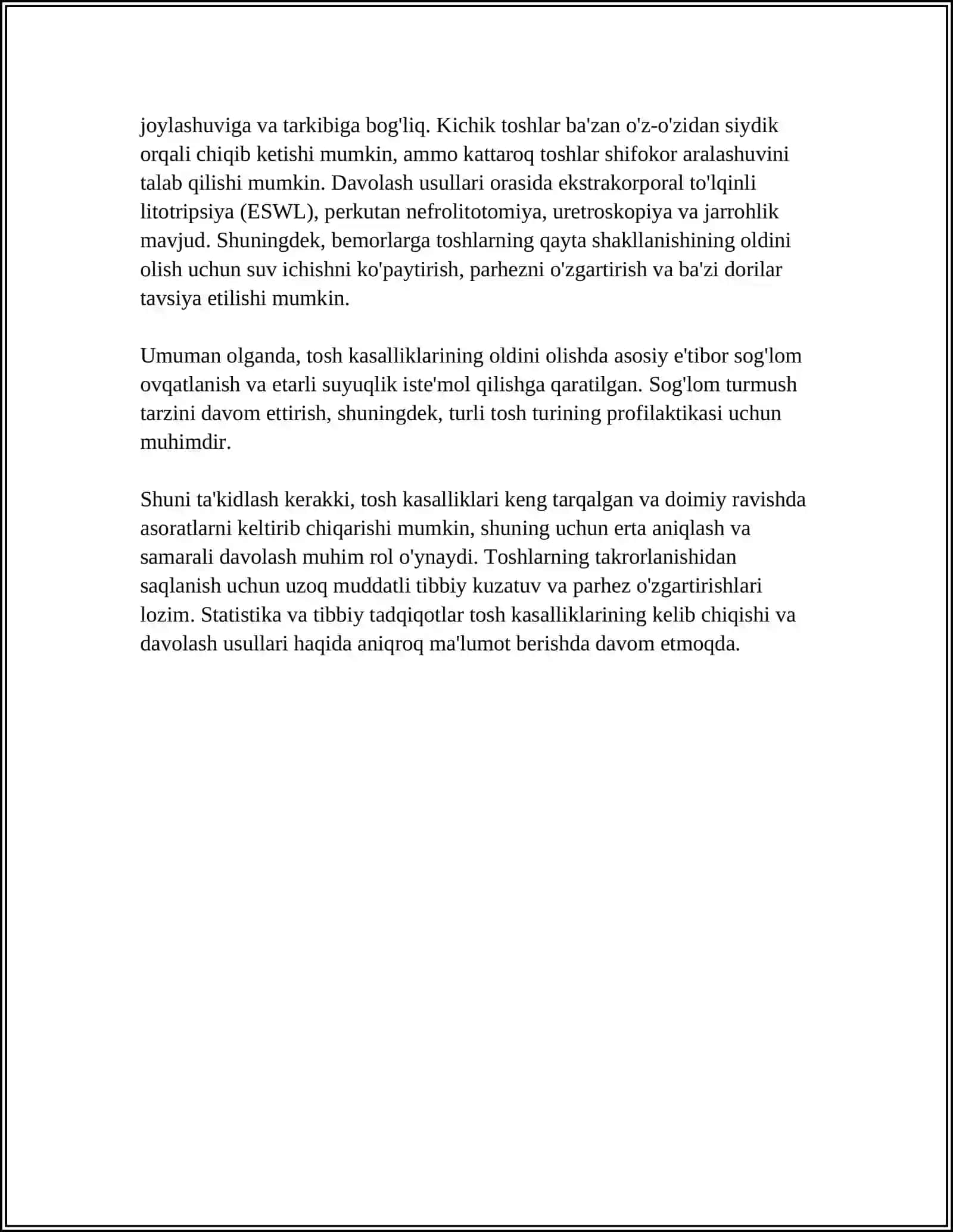 Tosh kasalliklari haqida 4