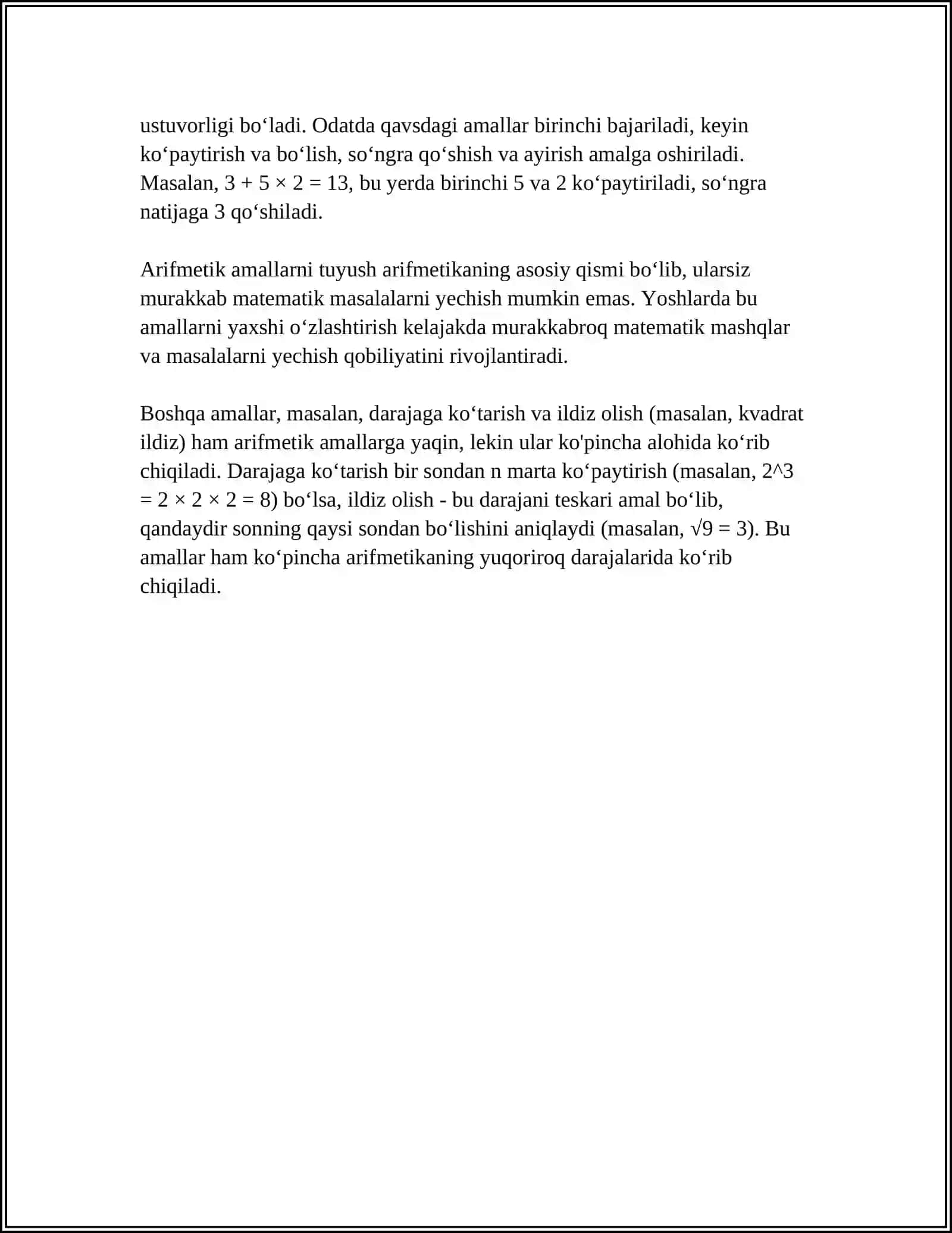 MTTDA ELEMENTAR MATEMATIK TASAVVURLARNI RIVOJLANTIRISH 4