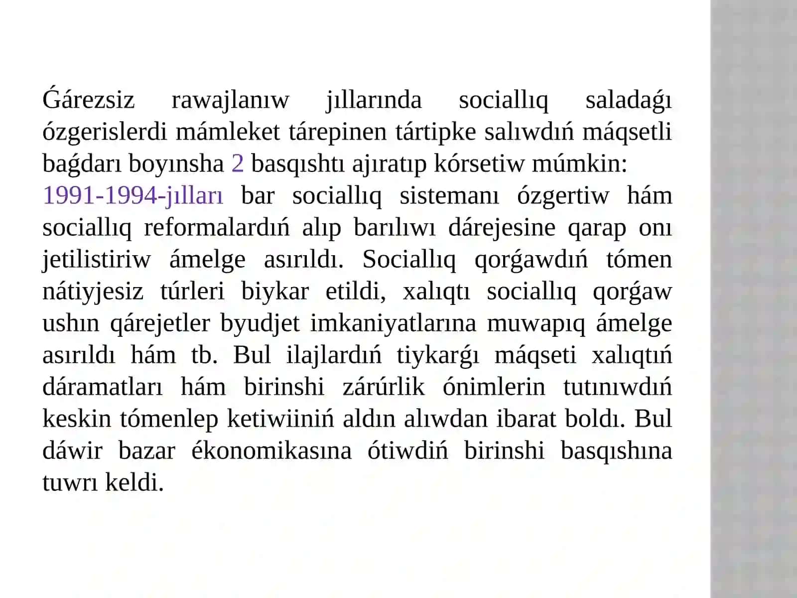 Ózbekstan RespublikasÍnda sociallÍq ózgerisler 4