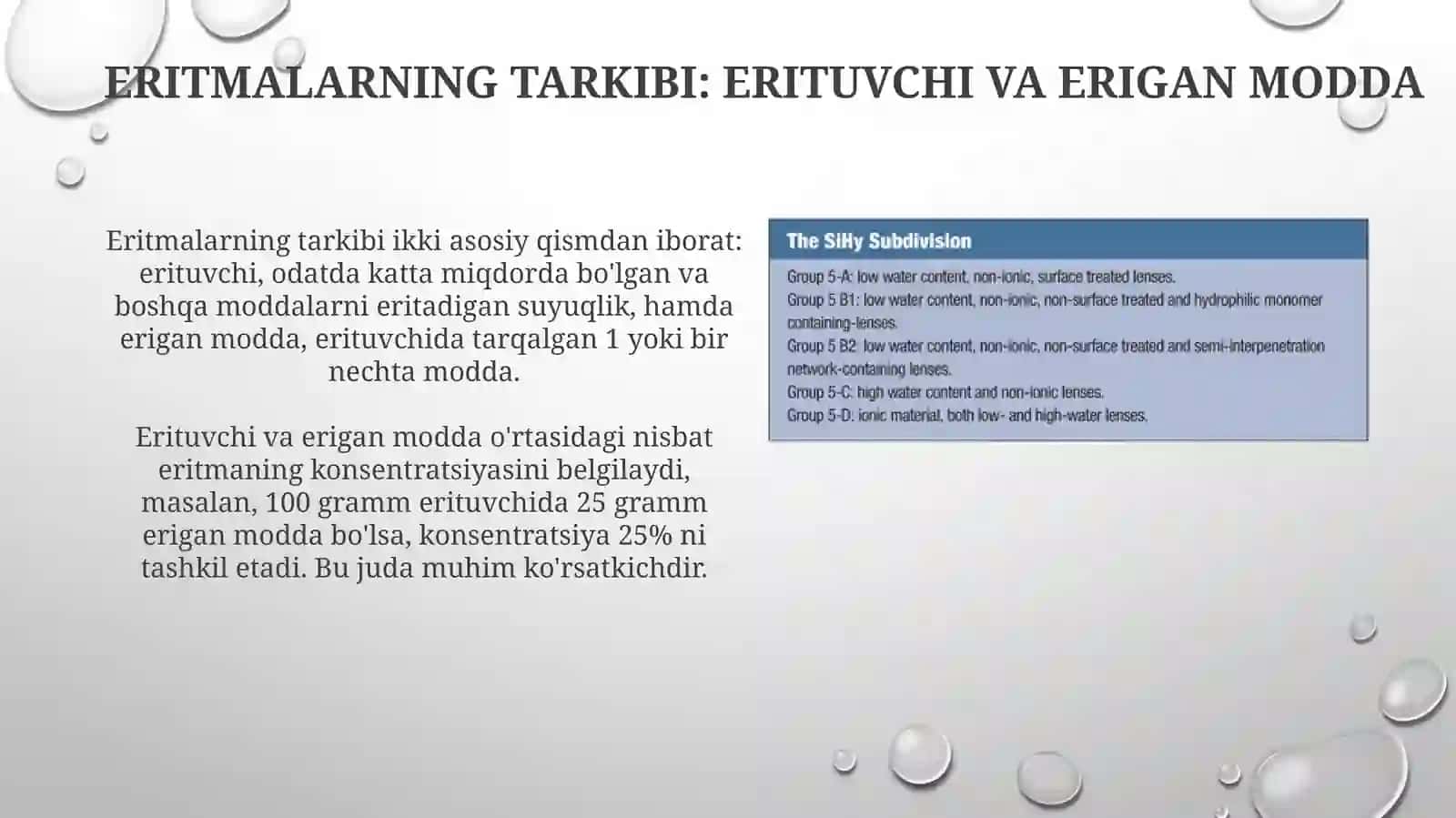 Eritmalar va ularning klassifikatsiyasi 4