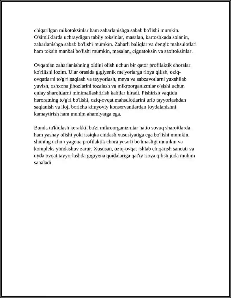 OVQATDAN ZAHARLANISH VA UNING PROFILAKTIKASI 4