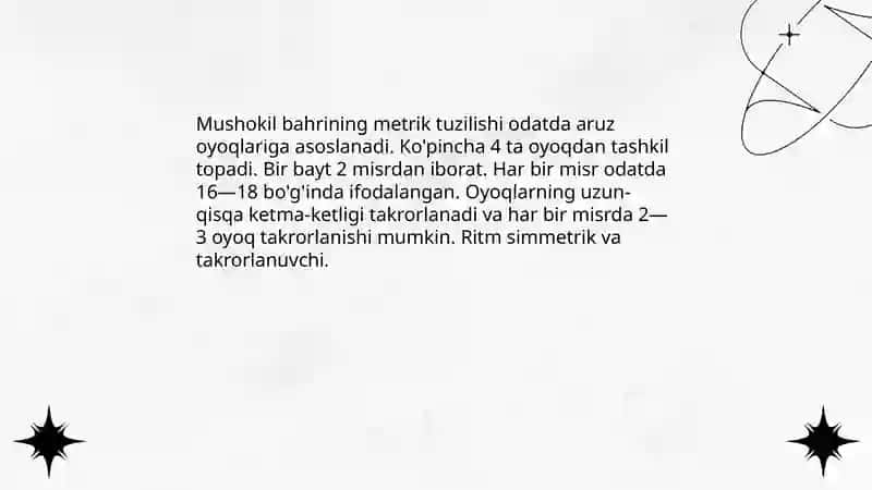 Mushokil va Muqtazab bahrlar 4