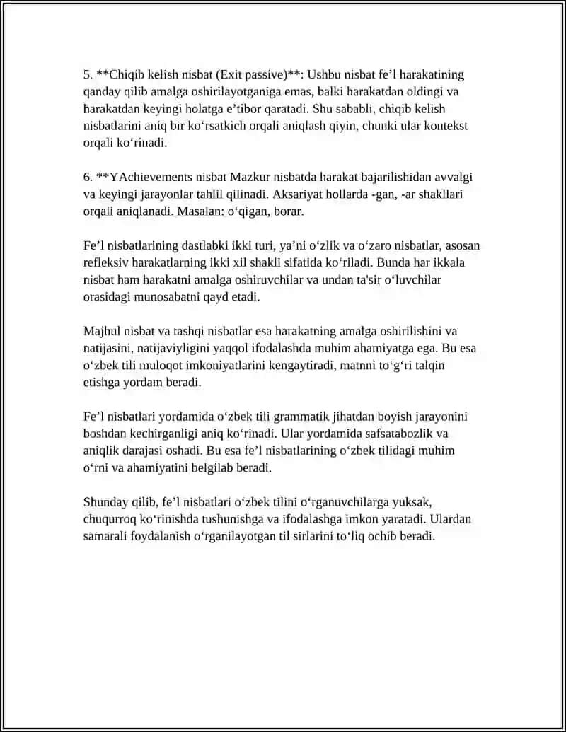 FE’L NISBATLARI 4