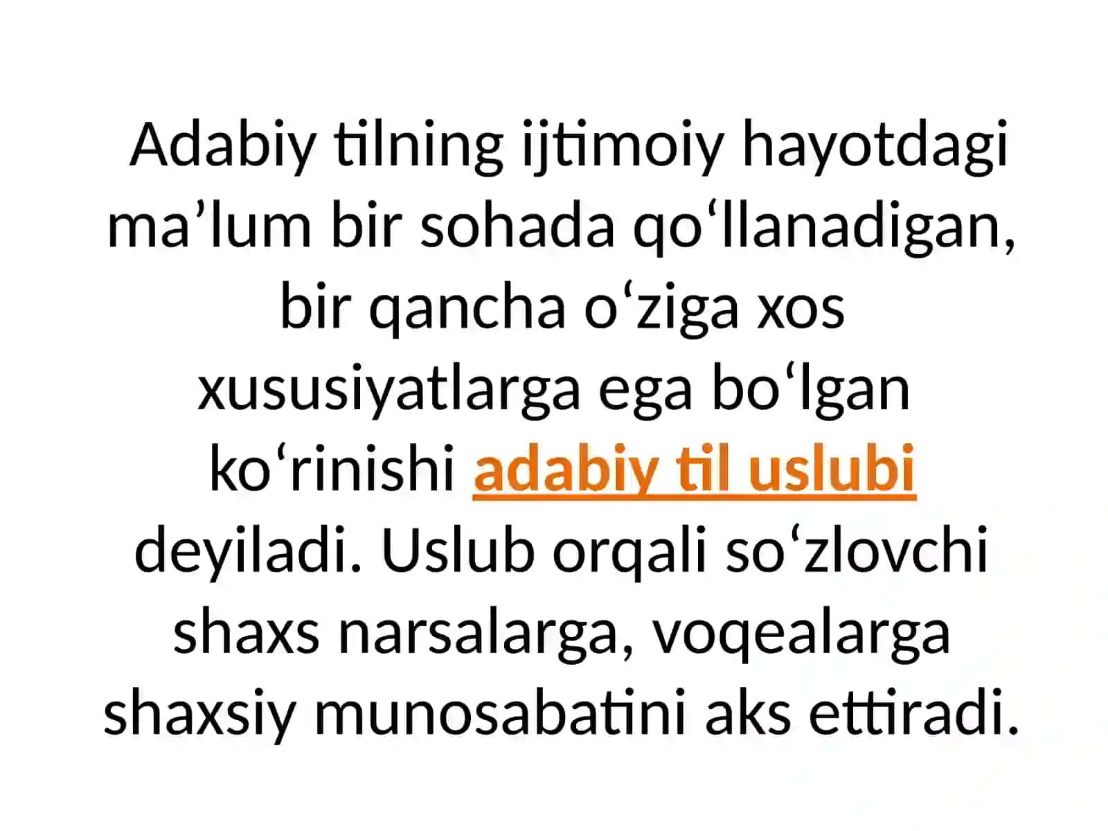 DARSNING SI USLUBIYAT, USLUBIYATNI YUZAGA KELTIRUVCHI VOSITALAR, USLUB TURLARI 4