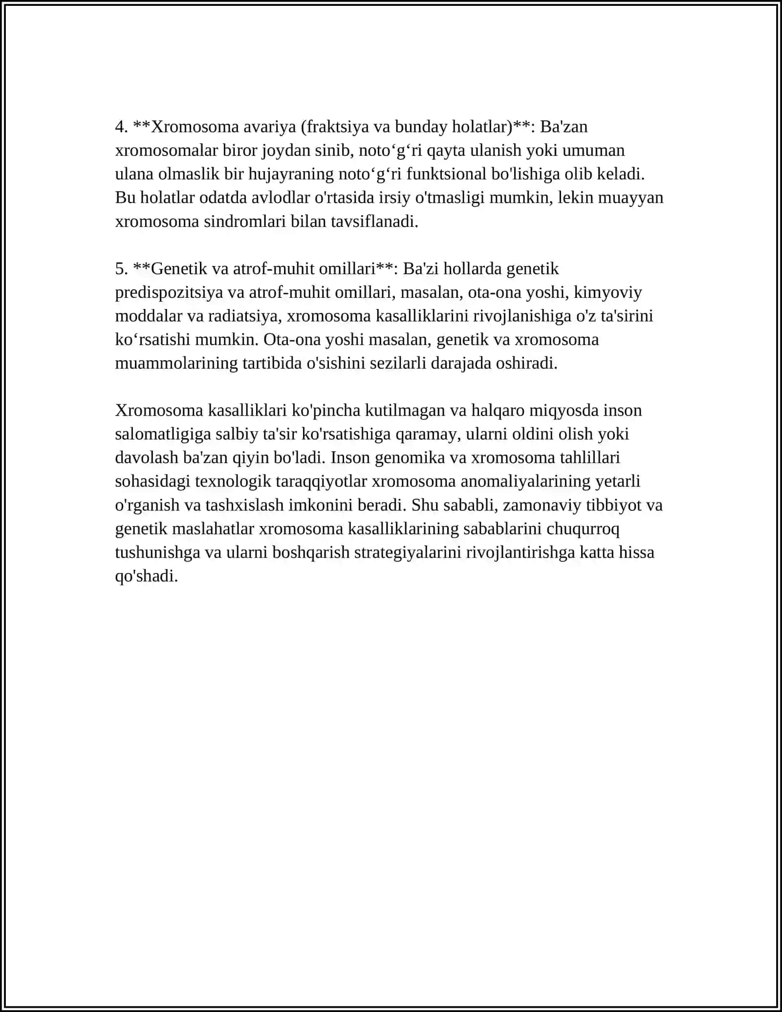 XROMOSOMA KASALLIKLARI 4