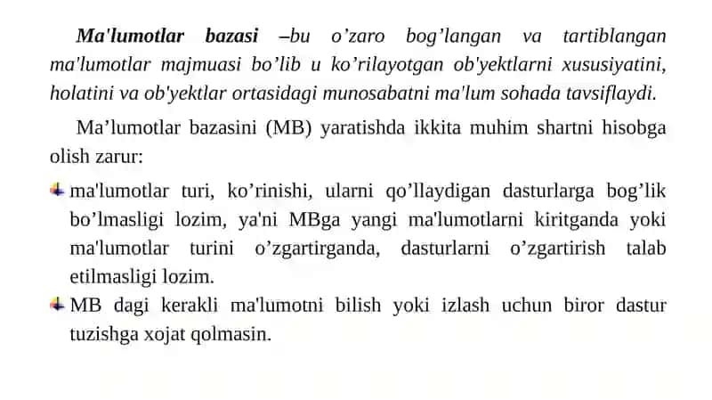 Ma’lumotlarbazalari bilan ishlash texnologiyalari 4