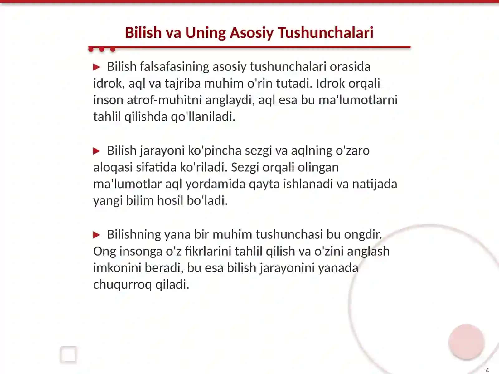 Bilish Falsafasi Asoslari 4