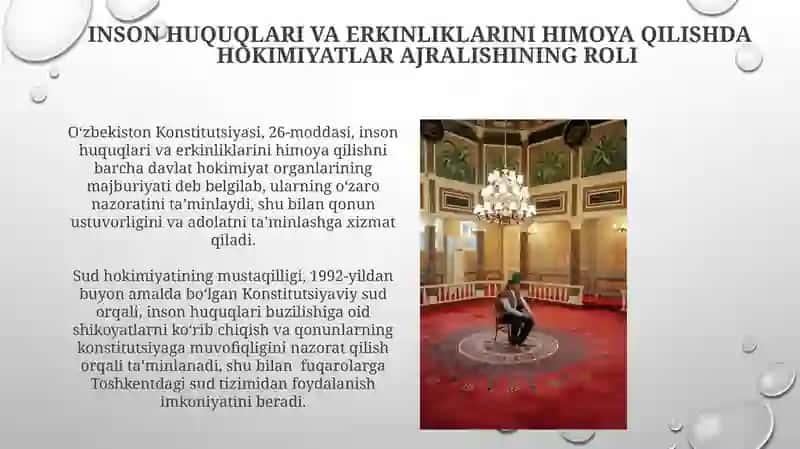 Hokimiyatning boʻlinishi tamoyili 4