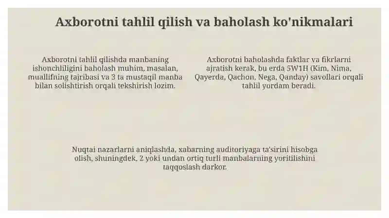 Axborot matnlar bilan ishlash va media madaniyat 4