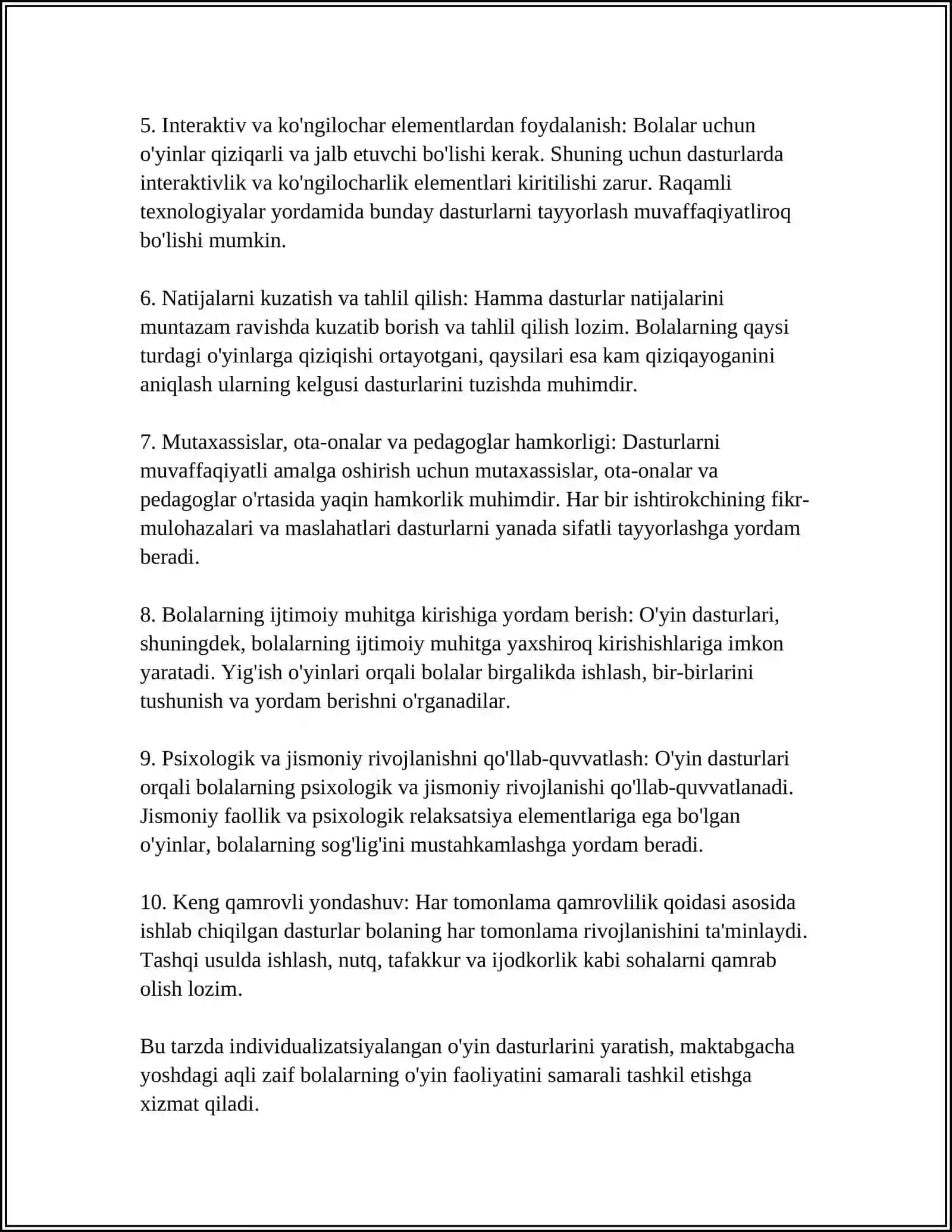 Individualizatsiyalangan o'yin dasturlarini yaratish 4