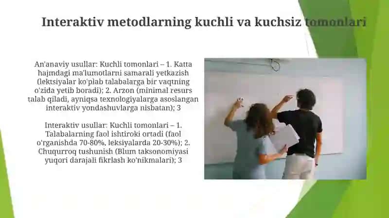 Oʻqitishning anʼanaviy va entiraktiv uslublari 4