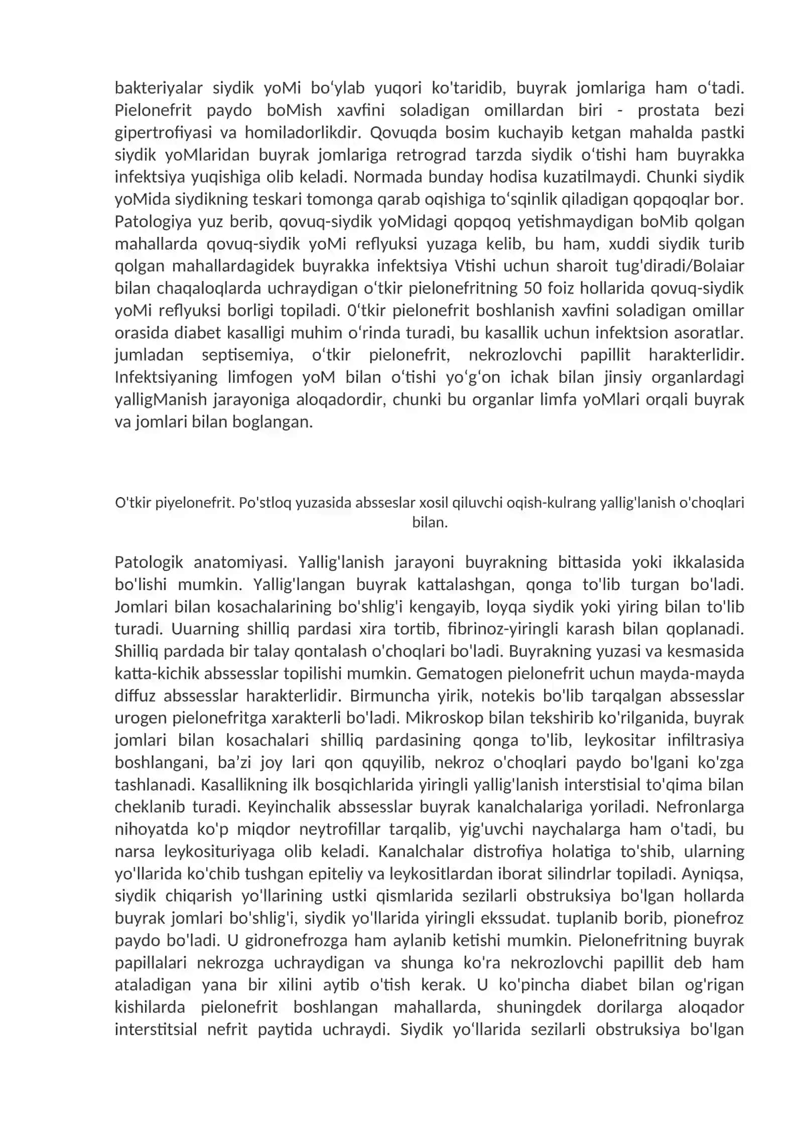 Buyraklarning tubulointerstisial kasalliklari. Buyraklar о‘samalari. 4